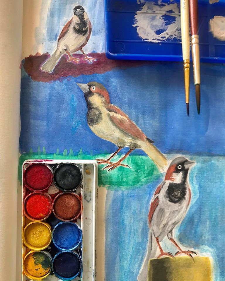Sparrow Painting 